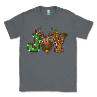 Charcoal Heather Christmas Joy Reindeer Classic Tee - RanaPortraitStore