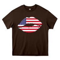 Chocolate Brown American lip Heavy Core Tee - Bettercallsaul