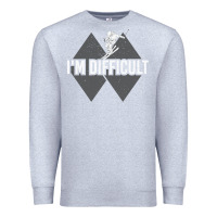 Heather Grey I'm Difficult Double Black Diamond Skiing Premium Sweatshirt - longCreatives