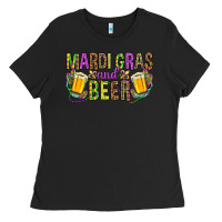 Black mardi gras and beer hjf Ladies Tee - HowdyJamesFarm
