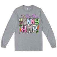 Heather Grey Do the bunny hop Easter Long Sleeve Tee - OliviaCreatesArt