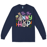 Navy Do the bunny hop Easter Long Sleeve Tee - OliviaCreatesArt
