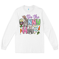 White Do the bunny hop Easter Long Sleeve Tee - OliviaCreatesArt