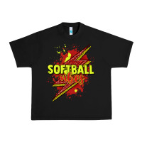 Black Softball vibes lightning bolt Urban Heavy Tee - HowdyJamesFarm