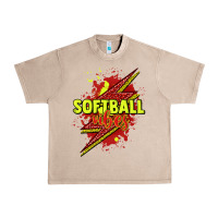 French Oak Softball vibes lightning bolt Urban Heavy Tee - HowdyJamesFarm