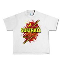 Lunar Rock Softball vibes lightning bolt Urban Heavy Tee - HowdyJamesFarm