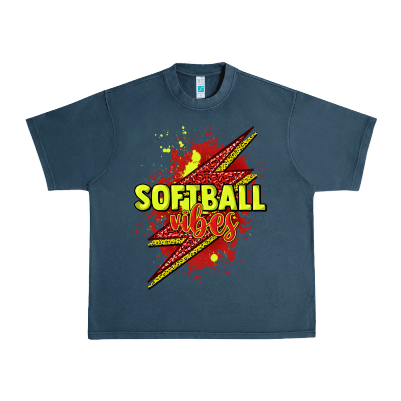 Softball Vibes Lightning Bolt Urban Heavy Tee by HowdyJamesFarm | Teevron