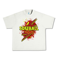 Pistachio Softball vibes lightning bolt Urban Heavy Tee - HowdyJamesFarm