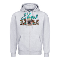 Heather Grey show mom aztec cowhide heifer Zipper Hoodie - Artiststas