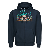 Navy show mom aztec cowhide heifer Zipper Hoodie - Artiststas