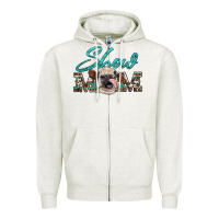 Oatmeal Heather show mom aztec cowhide heifer Zipper Hoodie - Artiststas