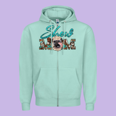 Show Mom Aztec Cowhide Heifer Zipper Hoodie Designed By Artiststas