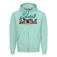 Seafoam show mom aztec cowhide heifer Zipper Hoodie - Artiststas