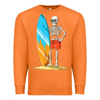 Carrot Surfing Skeleton Halloween Themed Surf Lovers Gift Premium Sweatshirt - longCreatives