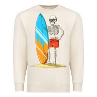 Sandshell Surfing Skeleton Halloween Themed Surf Lovers Gift Premium Sweatshirt - longCreatives