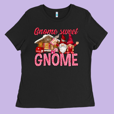 Gnome Sweet Gnome Valentine's Day Ladies Tee Designed By Howdyjamesfarm