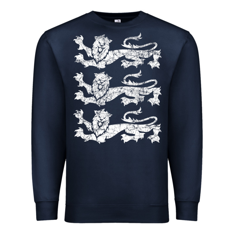 Retro Three England Lions Vintage Souvenir Premium Sweatshirt by longCreatives | Teevron