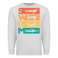Dove Grey Retro Vintage Swimming Gift For Swimmers Premium Sweatshirt - longCreatives
