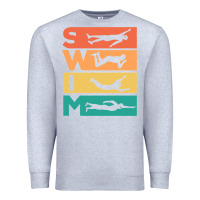 Heather Grey Retro Vintage Swimming Gift For Swimmers Premium Sweatshirt - longCreatives