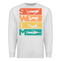 Oatmeal Heather Retro Vintage Swimming Gift For Swimmers Premium Sweatshirt - longCreatives