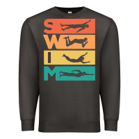 Smoke Retro Vintage Swimming Gift For Swimmers Premium Sweatshirt - longCreatives