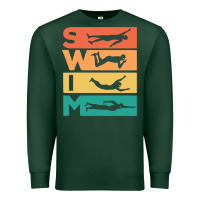 Sports Green Retro Vintage Swimming Gift For Swimmers Premium Sweatshirt - longCreatives