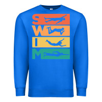 True Royal Retro Vintage Swimming Gift For Swimmers Premium Sweatshirt - longCreatives