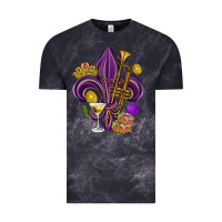 Cloud Black Fleur de lis Mardi Gras Vintage Tee - HowdyJamesFarm