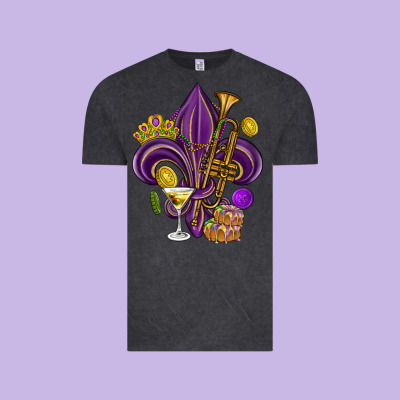 Fleur De Lis Mardi Gras Vintage Tee Designed By Howdyjamesfarm