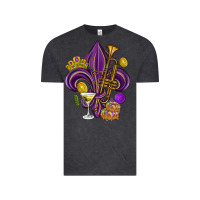 Vintage Black Fleur de lis Mardi Gras Vintage Tee - HowdyJamesFarm