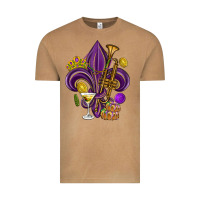 Vintage Camel Fleur de lis Mardi Gras Vintage Tee - HowdyJamesFarm
