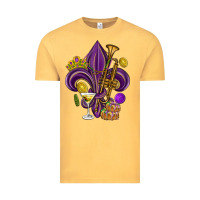 Vintage Mustard Fleur de lis Mardi Gras Vintage Tee - HowdyJamesFarm