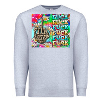 Heather Grey fuck everything skeletons Premium Sweatshirt - AdoDesignShop