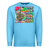 Ocean Blue fuck everything skeletons Premium Sweatshirt - AdoDesignShop