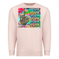 Pale Pink fuck everything skeletons Premium Sweatshirt - AdoDesignShop