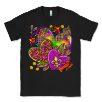Black Mardi Gras hearts Classic Tee - HowdyJamesFarm