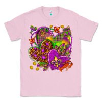 Bubblegum Pink Mardi Gras hearts Classic Tee - HowdyJamesFarm