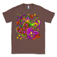 Chestnut Mardi Gras hearts Classic Tee - HowdyJamesFarm