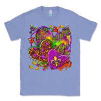 Colony Blue Mardi Gras hearts Classic Tee - HowdyJamesFarm