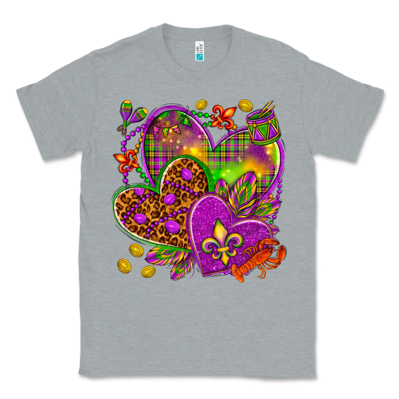 Mardi Gras Hearts Classic Tee by HowdyJamesFarm | Teevron