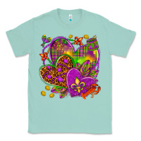 Seafoam Mardi Gras hearts Classic Tee - HowdyJamesFarm