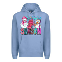 Colony Blue It's Freezin Season Premium Hoodie - CowhideDigitalArt