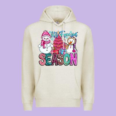 It's Freezin Season Premium Hoodie Designed By Cowhidedigitalart