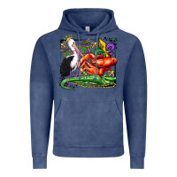 Vintage Denim mardi gras pelican crawfish crocodile Vintage Hoodie - OliviaCreatesArt