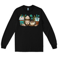 Black bull skull coffee cups Long Sleeve Tee - OliviaCreatesArt