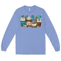 Colony Blue bull skull coffee cups Long Sleeve Tee - OliviaCreatesArt