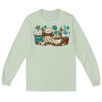 Matcha bull skull coffee cups Long Sleeve Tee - OliviaCreatesArt