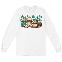 White bull skull coffee cups Long Sleeve Tee - OliviaCreatesArt