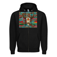 Black western serape leopard bull skull turquoise Zipper Hoodie - Artiststas