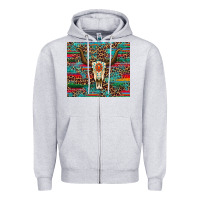 Heather Grey western serape leopard bull skull turquoise Zipper Hoodie - Artiststas